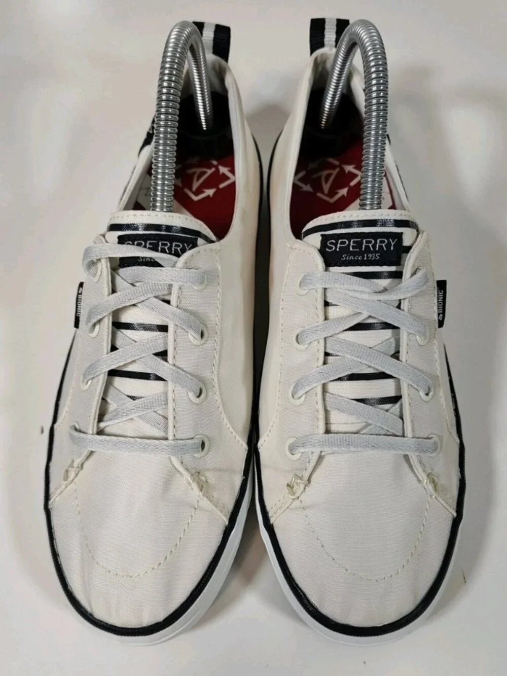 Sperry Crest Vibe Bionic Eco-friendly Boat Shoe Women's 8.5 Off White Nylon - Picture 2 of 9